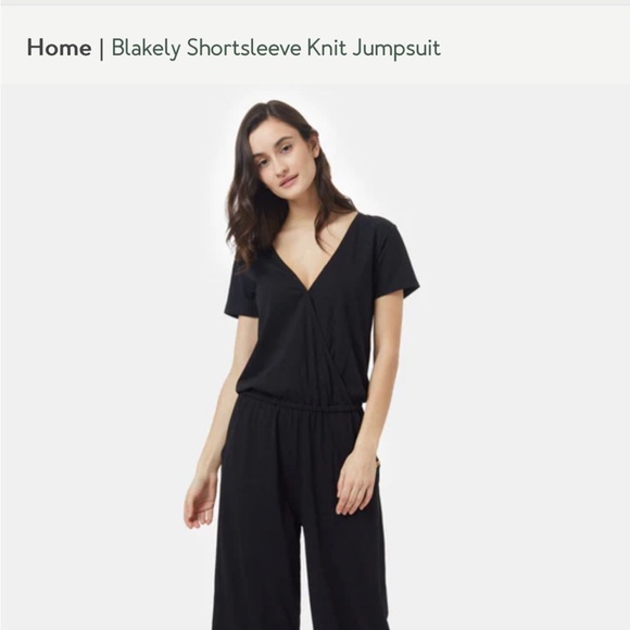 10 Tree Blakely Short Sleeve Jumpsuit, black - size S - Picture 3 of 6
